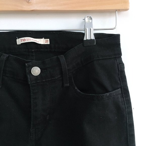 Levi's 710 Super Skinny Destroy - Black - Picture 6 of 7